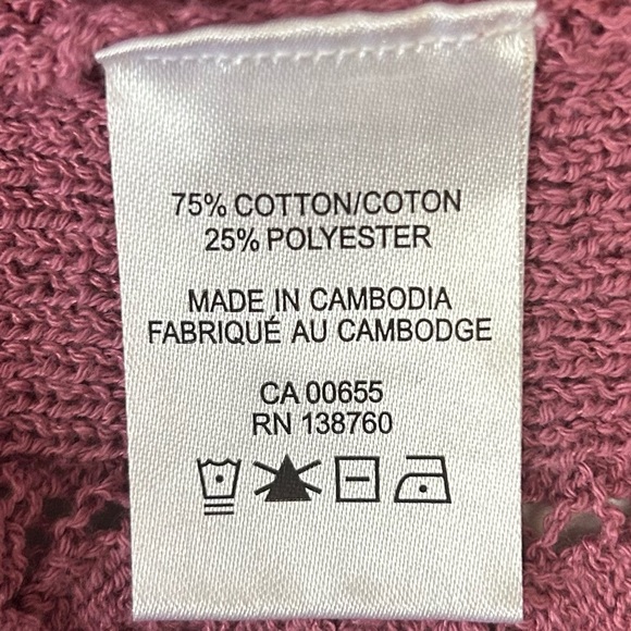 Penningtons Sleeveless Crochet Cotton Sweater Tank with Ribbed Bands Pink 4X NWT - Picture 13 of 15